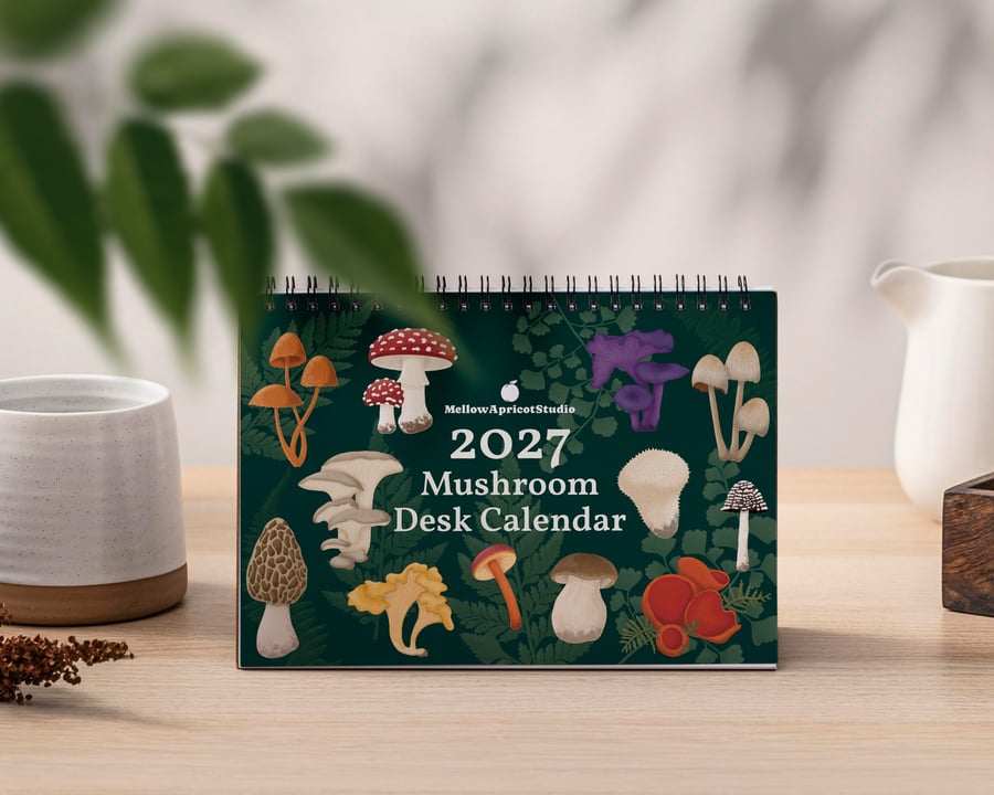 2027 Mushroom Forest Desk Calendar