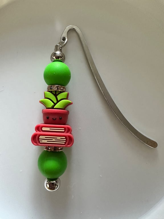 Cactus and Books Bookmark, Gift for Book Lovers, Cute Teacher Gift 