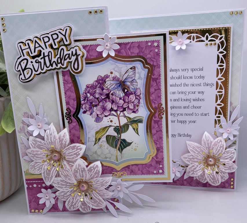 Personalised Luxury Z-Fold Birthday card