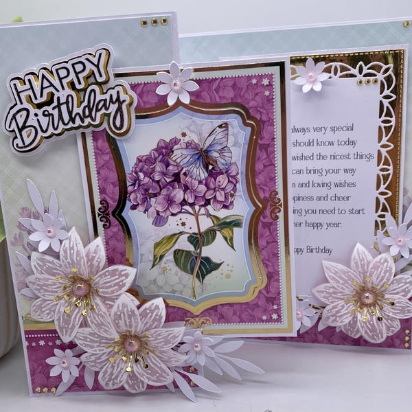 Personalised Luxury Z-Fold Birthday card