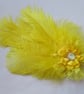 Yellow Ostrich Feather Regency Style Headpiece Fascinator