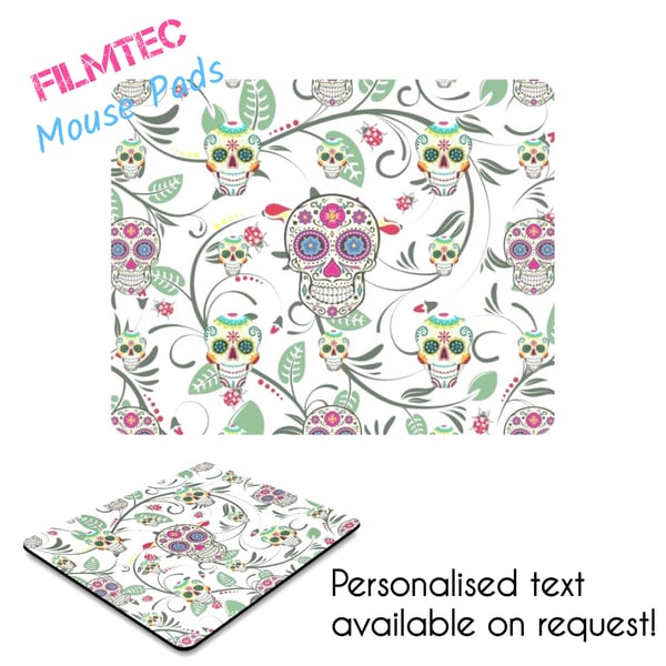 Sugar Skull Plant Artistic Inspired Personalised Mouse Pad Mouse Mat.