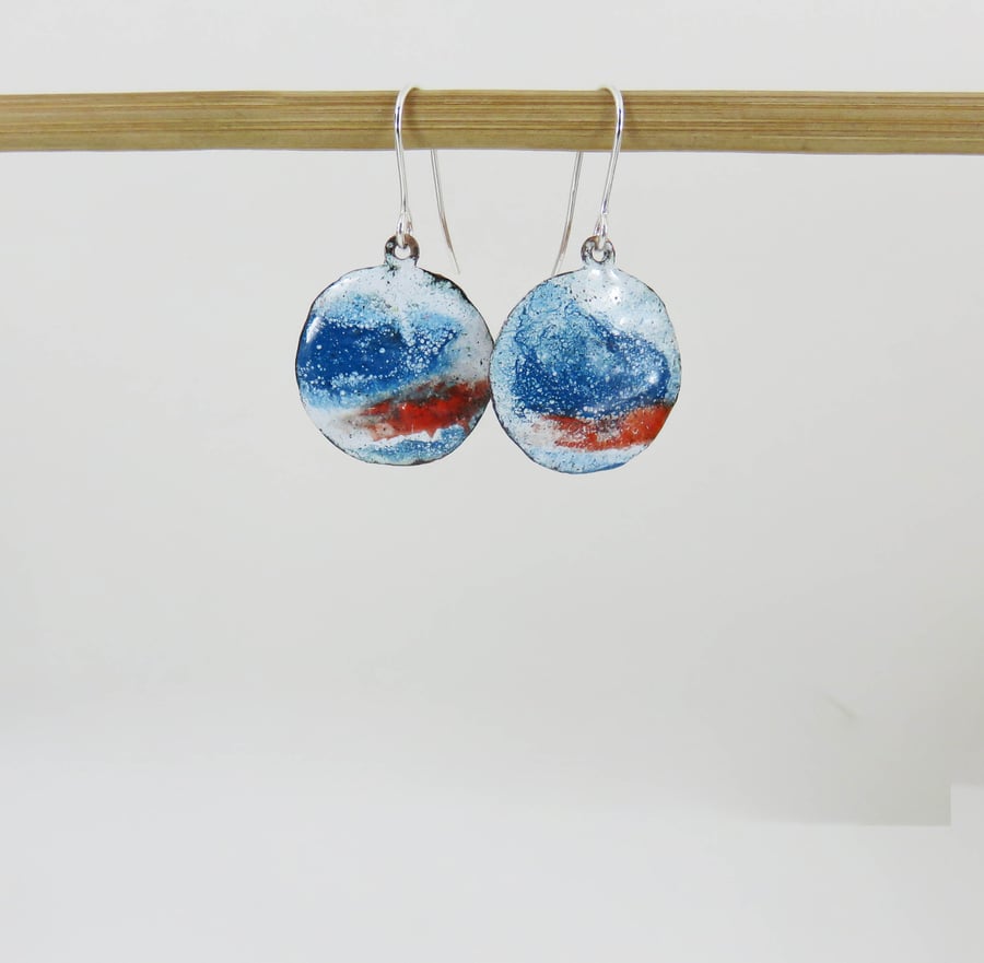 Colourful Enamel Drop Dangle Painted Art Earrings