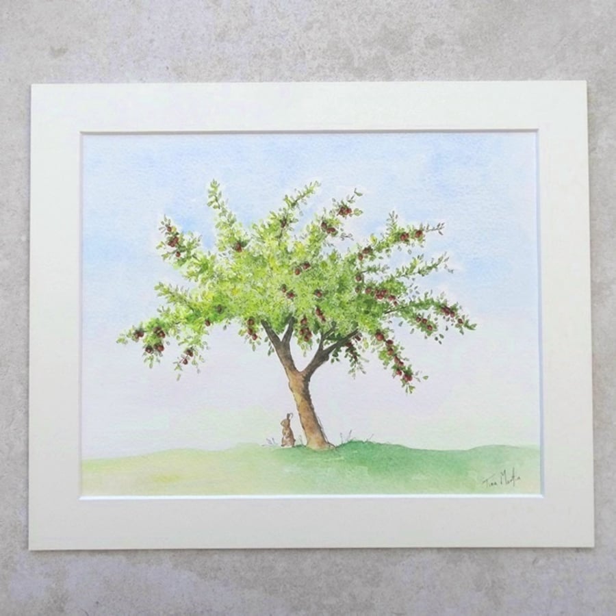 Original Watercolour Painting 'Plum tree'  (Mount size 12" x 10")