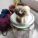 Woollen needle felted sheep sculpture