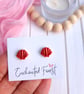 Coral Red Seashell Stud Earrings, Coastal Jewellery, Accessories & Gifts - Image 5