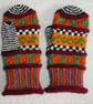 Multicoloured Mittens. Handknit Winter Mittens. Medium. Gloves - Image 3