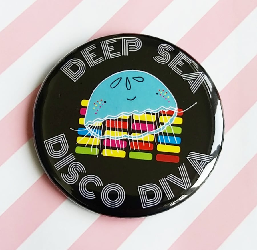 deep sea disco diva - 58mm pocket mirror 