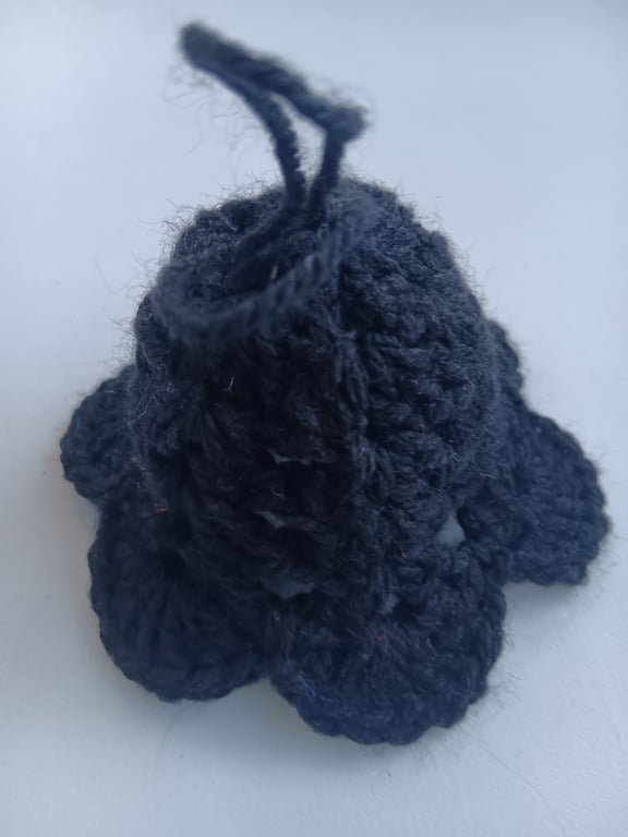 Crochet Christmas Bell (Black) - festive decoration