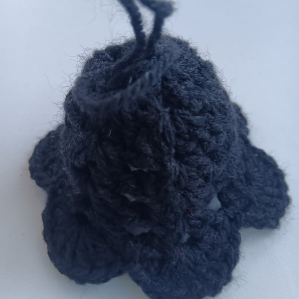 Crochet Christmas Bell (Black) - festive decoration
