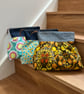 Vintage Daisy Chain cotton gathered zip bag with reclaimed denim - Image 5