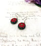 Christmas Poinsettia Drop Earrings - Festive Red Flower Holiday Jewellery - Image 2