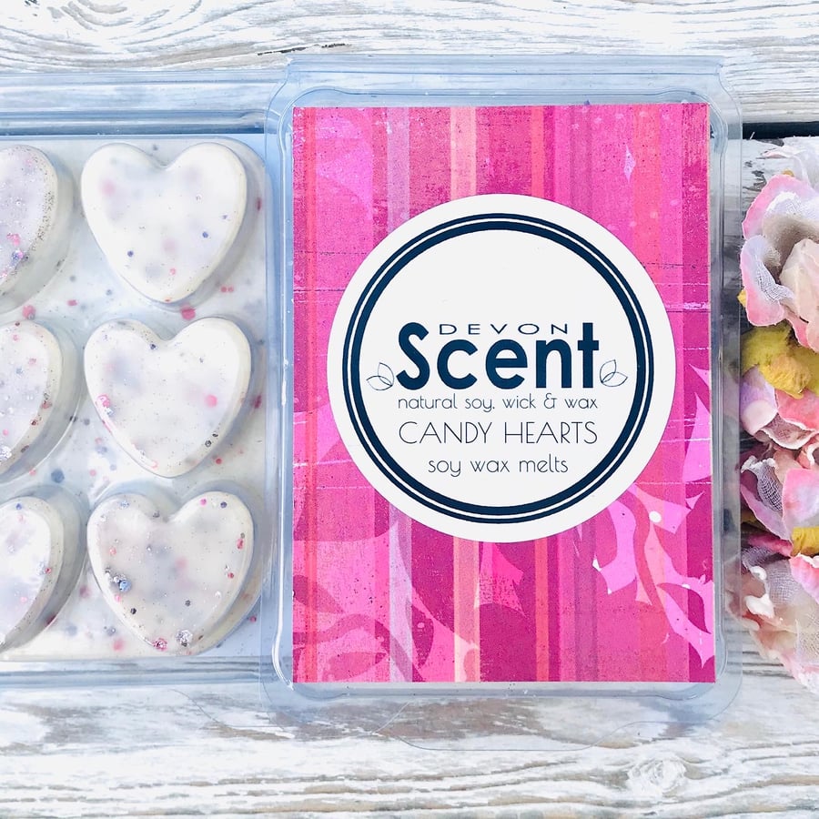 Candy Hearts 6 Clam Soy Wax Melts