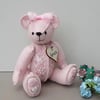 Hand sewn artist bear, one of a kind collectible teddy bear, hand embellished