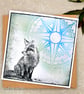 Blank Card - Fox -  compass, nature, wildlife, birthday, fathers day, friend