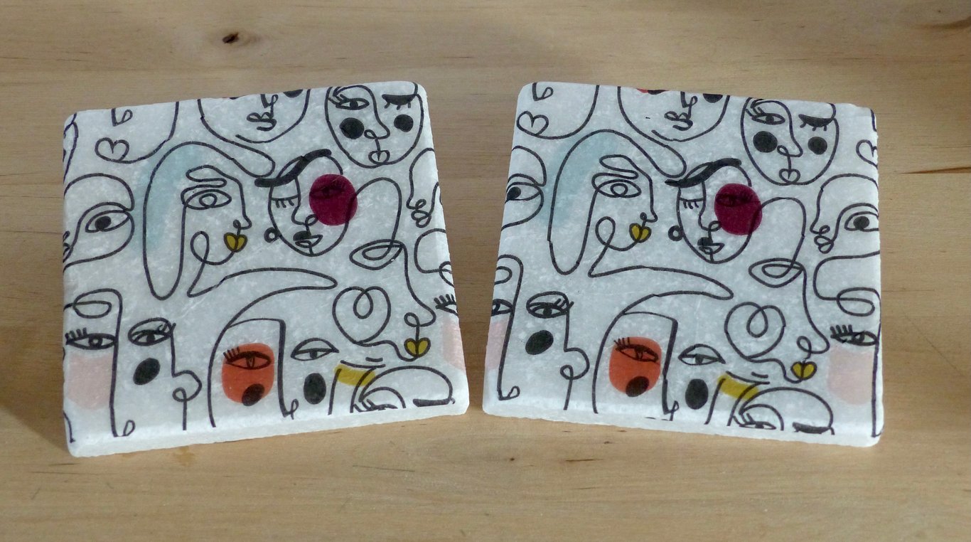 Marble 'Faces' Coasters