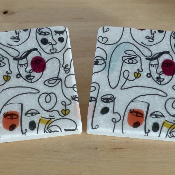 Marble 'Faces' Coasters