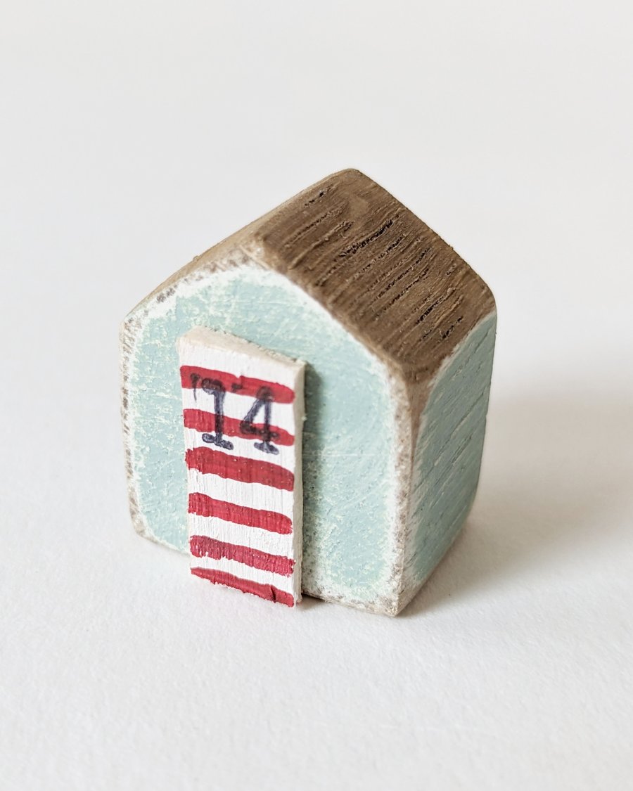 Teeny Hand Painted Wooden Beach Hut