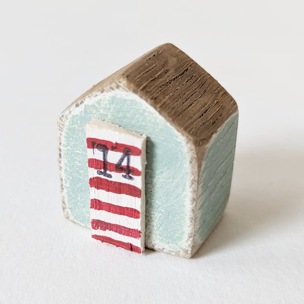 Teeny Hand Painted Wooden Beach Hut