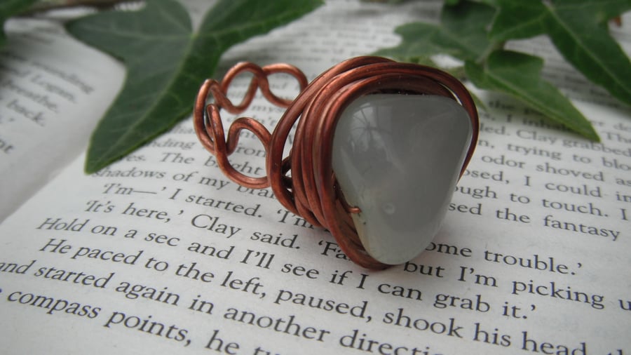 Aventurine Nugget Wire Wrap Ring 