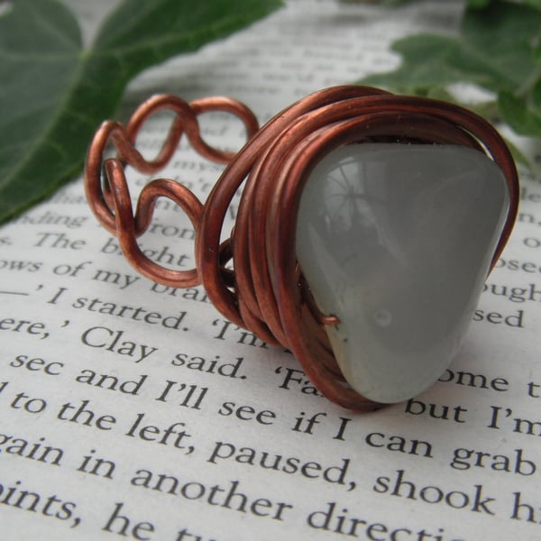 Aventurine Nugget Wire Wrap Ring 