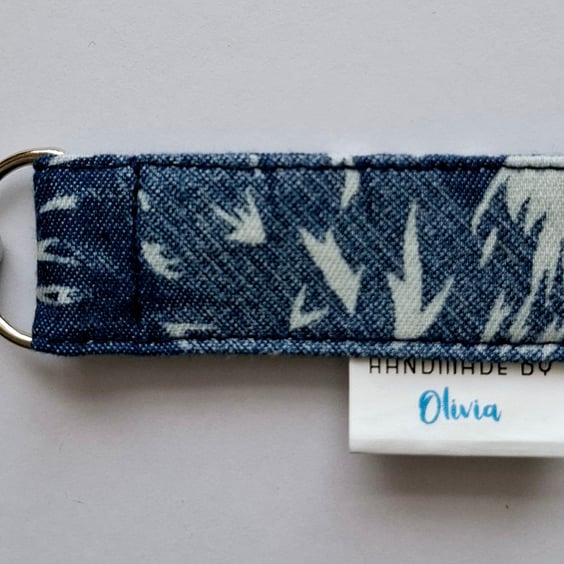 Handmade fabric keyring or keyfob 