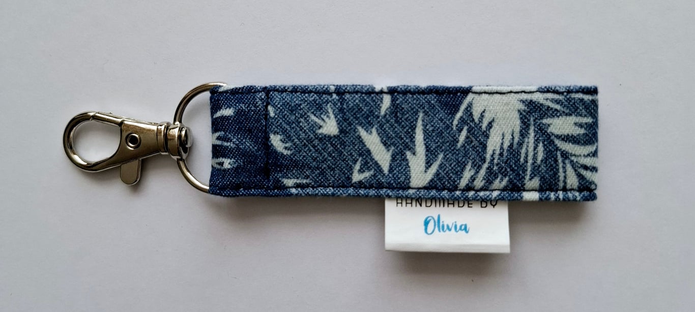 Handmade fabric keyring or keyfob 