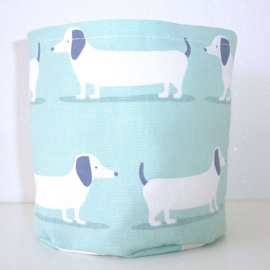 Toilet Roll Basket Storage Pot Holder Dachshund Bathroom Loo Kitchen Dog Tidy