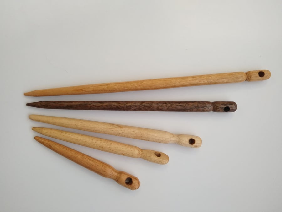Wooden Needle for Tapestry, Weaving or Hair Dressing. Handmade from hardwood