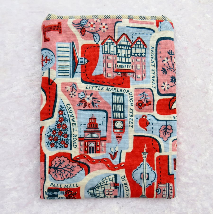 Passport Cover, passport pouch, made from Liberty cotton, London design