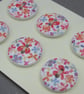 6 Medium Small Painted Round Wooden Craft Buttons - Image 6
