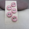 5 Small Round Shell Pink Ceramic Buttons