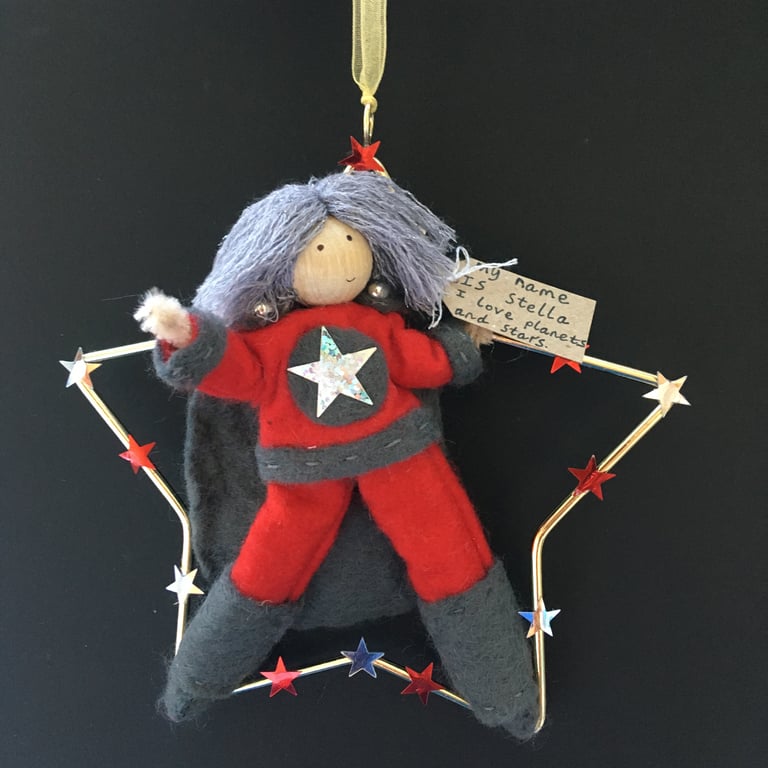Superhero Hanging Star Decoration, Red And Grey
