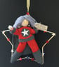 Superhero Hanging Star Decoration, Red And Grey