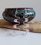 925 Silver & Pink Glass Cat Eye Dangle Earrings Earings Gift Jewellery Jewelry - Image 8