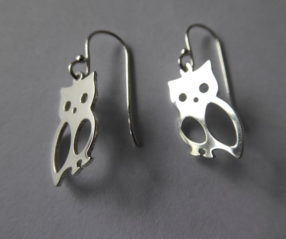Sterling Silver Owl Earrings