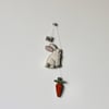 'Happy Easter Bunny with a Carrot' - Hanging Decoration
