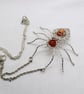 Silver wire wrapped Spider with Orange Agate - Image 3