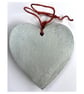 A heart shaped mosaic pendant with a snowy owl and partridge theme.  - Image 2