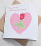 Ruby Wedding Anniversary Card Rosebud - Image 3
