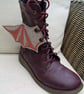 Steampunk Fabric Boot Wings Bat Wings Grey Copper - Image 3