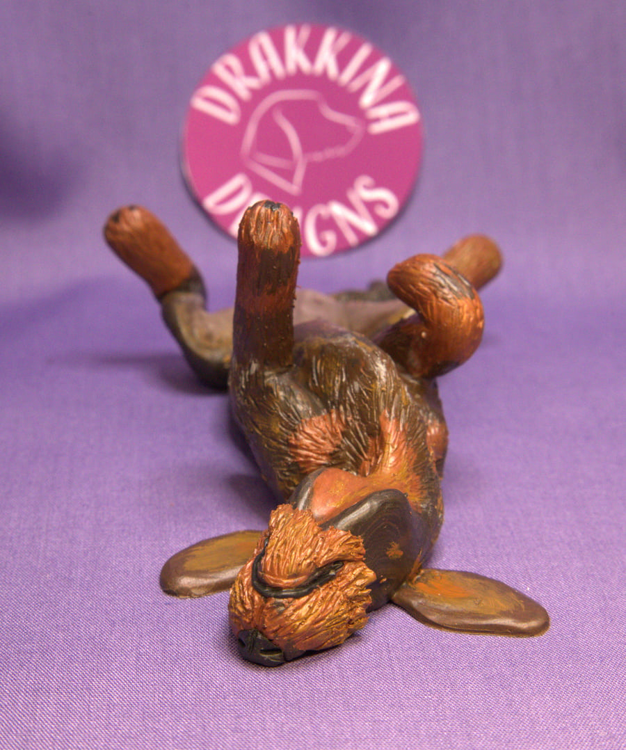 "Splat" the wirehaired dachshund - unique miniature figurine