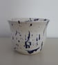 White bowl with blue paint splatter - Image 2