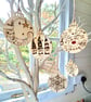 Pyrographed festive hanging bauble-shaped discs - Image 7