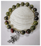 Dragons Blood Jasper Beaded Bracelet With Dragon Charm