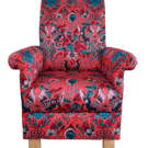 Emma Shipley Amazon Red Fabric Adult Chair Armchair Accent Statement Small 