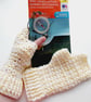 Lemon Yellow Fingerless Mitts, Crochet Wrist Warmers - Image 4