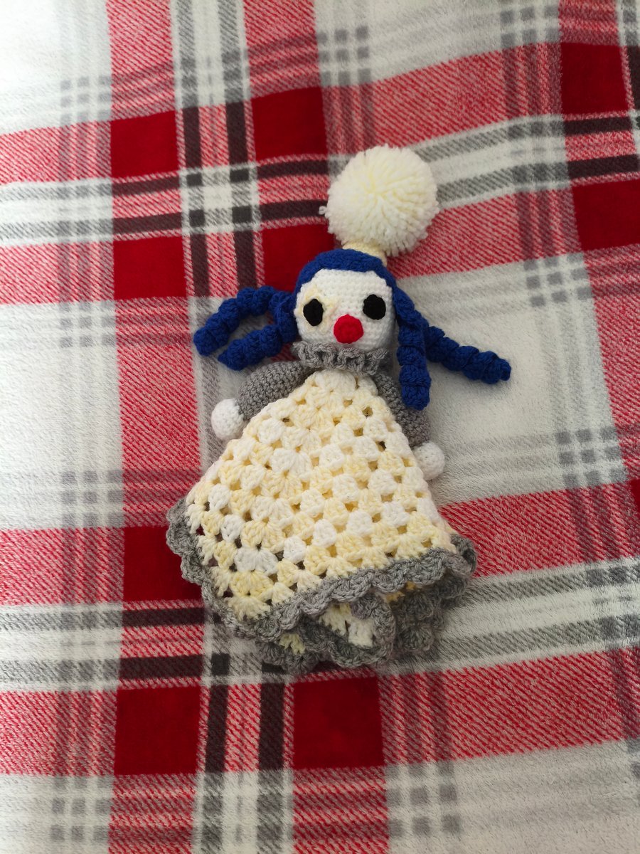 Starchild - handmade crochet clown lovey comforter doll - OOAK!