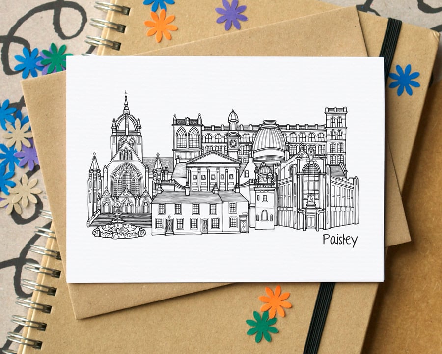 Paisley Skyline Greetings Card
