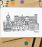 Paisley Skyline Greetings Card - Image 1